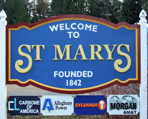 St. Marys founding sign